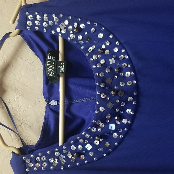 💥60% OFF IGNITE EVENINGS💥 Sz 16, Iris Blue 2 pc.Formal, NWT, Rhinestones #2507 - Picture 3 of 7